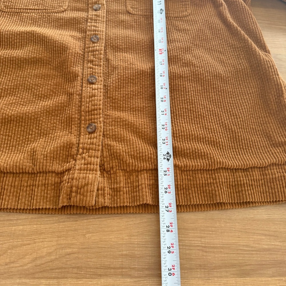 LL Bean Womens 2X Plus Brown Corduroy Button Down Shirt Cotton Caramel - Picture 4 of 7